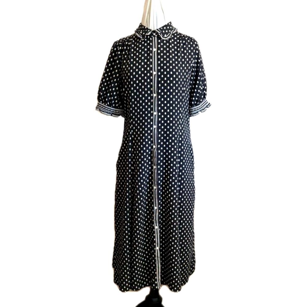 Max Studio Chiffon Midi Shirtdress Polka Dot XL - Picture 7 of 7